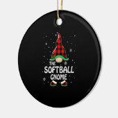 Softball Gnome Buffalo Kariert Matching Family Chr Keramik Ornament (Links)