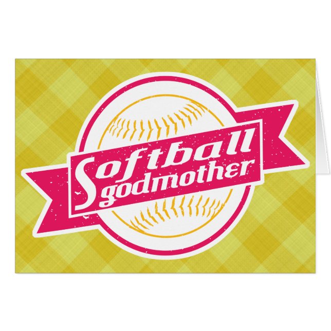 Softball-Godmutterkarte (Vorderseite (Horizontal))