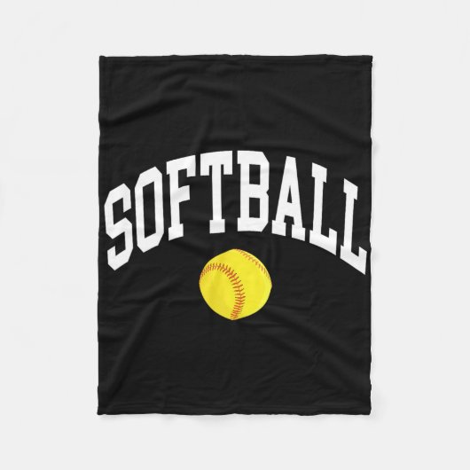 Softball-Grafik Fleecedecke (Vorderseite)