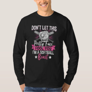 Softball-Grafik-Frauen und Mädchen-Software-Player T-Shirt
