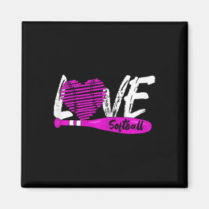 Softball-Grafik mit der Aufschrift Girls And Women Magnet