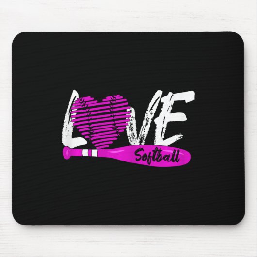 Softball-Grafik mit der Aufschrift Mädchen und Fra Mousepad (Vorne)