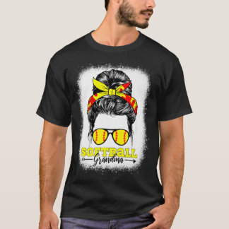 Softball Grandma gebleicht Messy Bun Softball Lieb T-Shirt