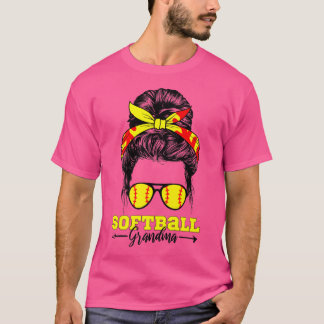 Softball Grandma Messy Bun Softball Lover Mütter  T-Shirt