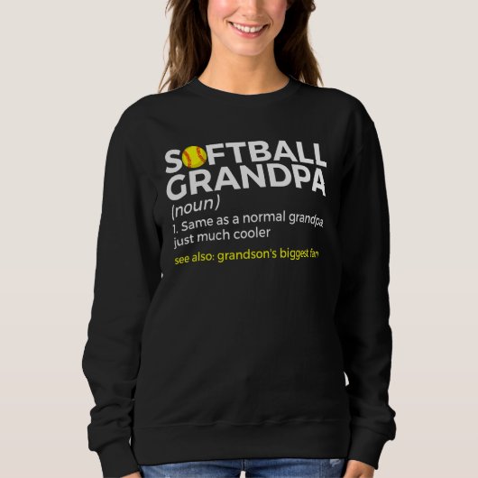 Softball Grandpa Definition Grandson's Biggest Fan Sweatshirt (Vorderseite)
