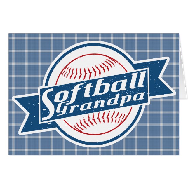 Softball-Grandpa-Karte (Vorderseite (Horizontal))