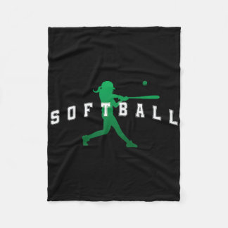Softball Green Team Player Varsity Text  Fleecedecke