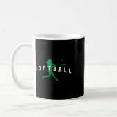 Softball Green Team Spieler Varsity Text Kaffeetasse (Links)