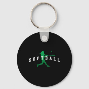 Softball Green Team Spieler Varsity Text Schlüsselanhänger