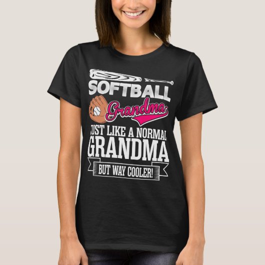 Softball-Großmutter mögen gerade ein normales T-Shirt (Vorderseite)