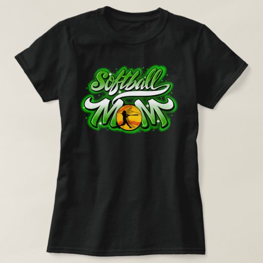 Softball - grün - Mama T - Shirt (Design vorne)