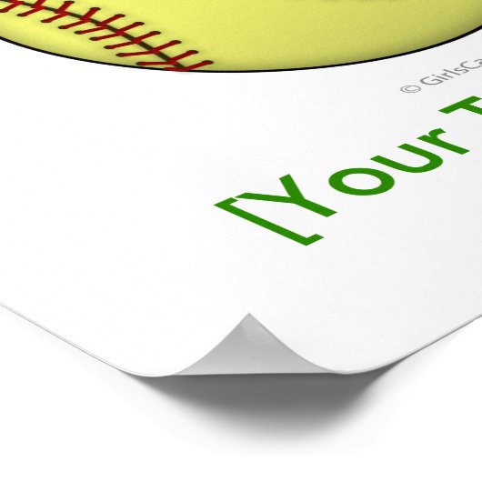 Softball-grün Poster (Ecke)