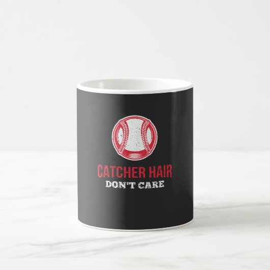 Softball - Hair für Fänger egal Kaffeetasse (Mittel)