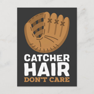 Softball - Hair für Fänger egal Postkarte