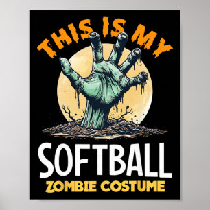 Softball Halloween Zombie passendes Kostüm Poster