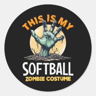 Softball Halloween Zombie passendes Kostüm Runder Aufkleber
