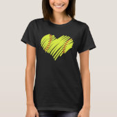 Softball Heart Ball Mom Dad Men Women Baseball T-Shirt (Vorderseite)