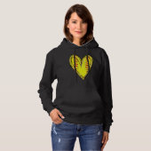 Softball Heart Love Softball Mom Softball Game Day Hoodie (Vorne ganz)