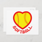 Softball Heart Postkarte (Vorne/Hinten)
