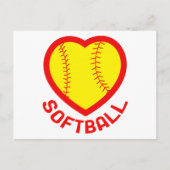 Softball Heart Postkarte (Vorderseite)