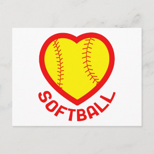 Softball Heart Postkarte (Vorderseite)