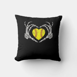 Softball Heart Skeleton Hand Halloween Kostümspass Kissen
