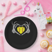 Softball Heart Skeleton Hand Halloween Kostümspass Pappteller (Party)