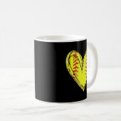 Softball Heart Softball Game Day Apparel Softball Kaffeetasse (VorderseiteRechts)