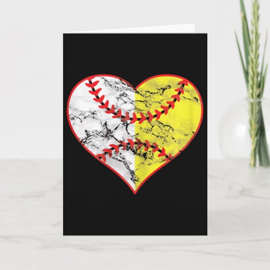 Softball Herz Mutter Baseball Muttertag Beste Basi Karte (Vorderseite)