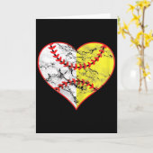 Softball Herz Mutter Baseball Muttertag Beste Basi Karte (Gelbe Blume)