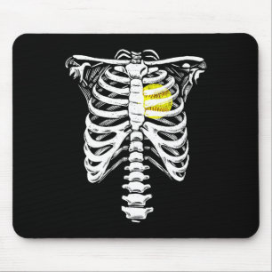 Softball Herz Skelett Rippenkäfig Halloween Liebe Mousepad