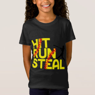Softball Hit Run Steal T-Shirt