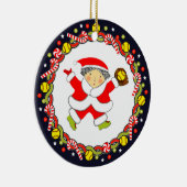 Softball Holiday-Geschenk Keramik Ornament (Rechts)