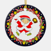 Softball Holiday-Geschenk Keramik Ornament (Vorne)