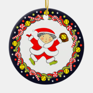 Softball Holiday-Geschenk Keramik Ornament