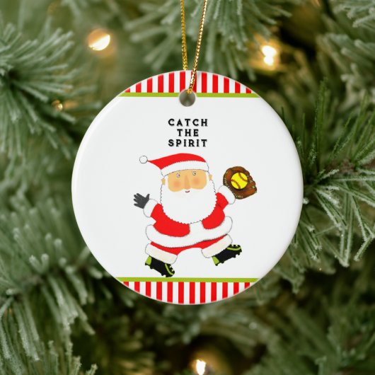 Softball Holiday-Geschenk Keramik Ornament (Baum)