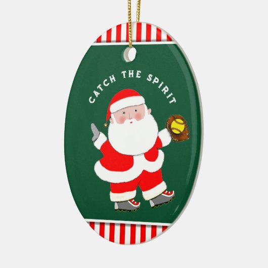 Softball Holiday-Geschenk Keramik Ornament (Links)