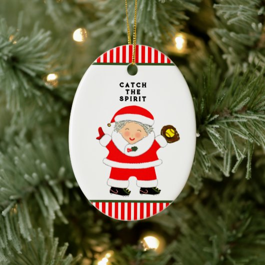 Softball Holiday-Geschenk Keramik Ornament (Baum)