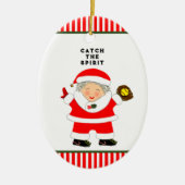 Softball Holiday-Geschenk Keramik Ornament (Vorne)