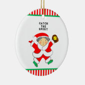 Softball Holiday-Geschenk Keramik Ornament (Rechts)