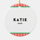 Softball Holiday-Geschenk Keramik Ornament (Hinten)