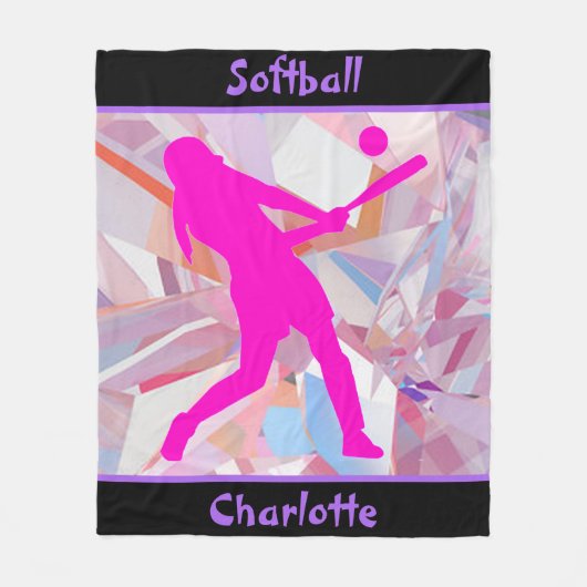 Softball Hologram Shatter Fleece Blanket (Vorderseite)