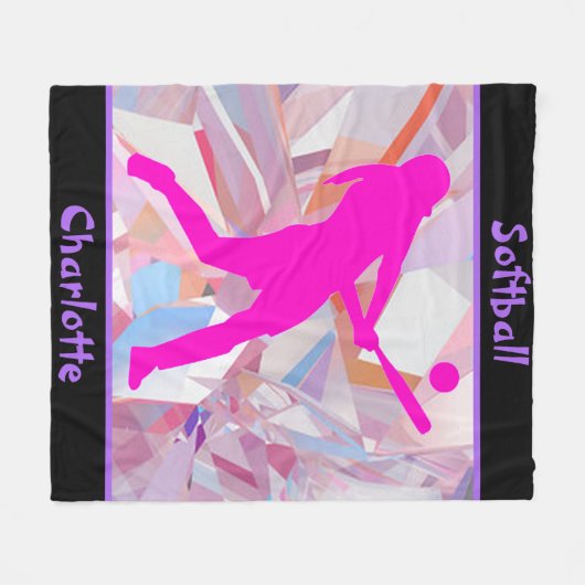 Softball Hologram Shatter Fleece Blanket (Vorderseite (Horizontal))