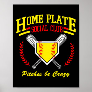 Softball-Home-Plate-Sozialclub für Moms an der Sei Poster