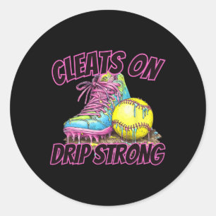 Softball Ice Cream Dripping Baseball Zuhause Plate Runder Aufkleber