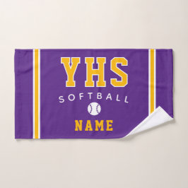 Softball-Ikone, Benutzerdefinierter Name & Schule, Handtuch