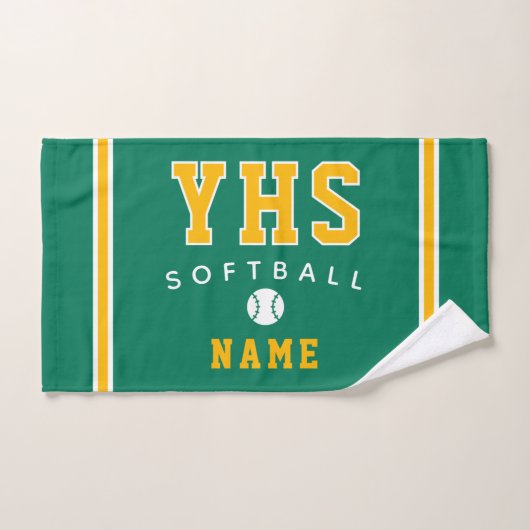 Softball-Ikone, Benutzerdefinierter Name & Schule, Handtuch (Handtuch)