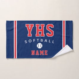 Softball-Ikone, Benutzerdefinierter Name & Schule, Handtuch