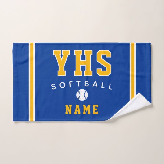Softball-Ikone, individueller Name & Schule, Teamg Handtuch (Handtuch)