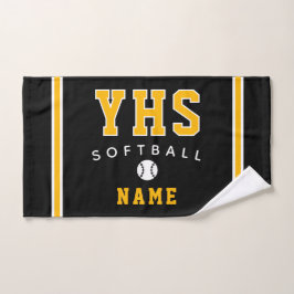 Softball-Ikone, individueller Name & Schule, Teamg Handtuch